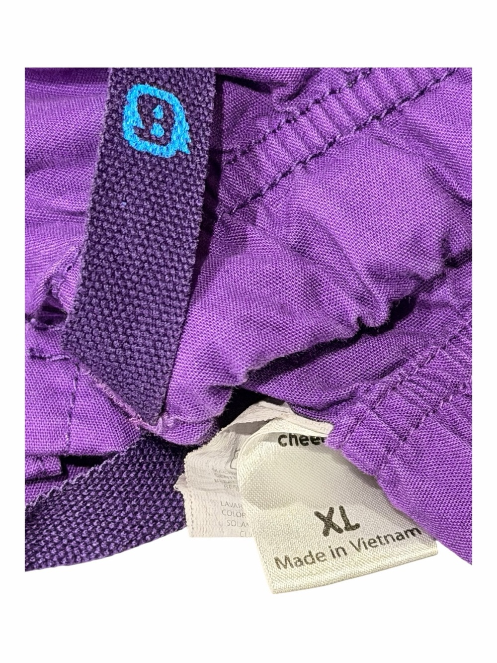 WonderWink Purple Medical Scrub Pants with Drawstring and Light Blue Accents - Picture 2 of 2